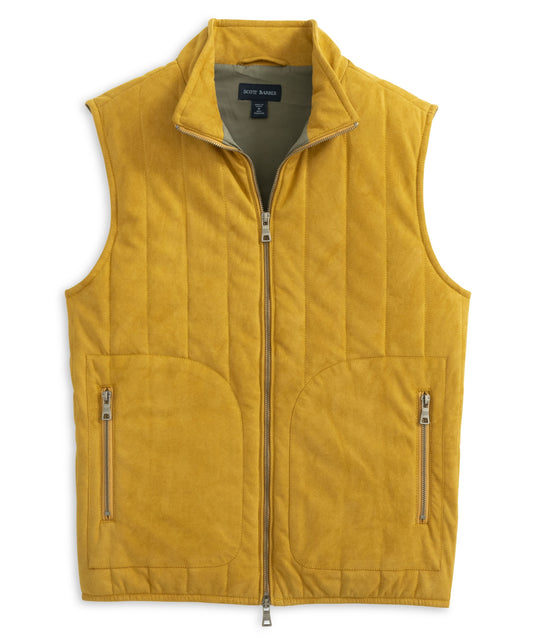 Suede Puffer Vest, Saddle - Scott Barber