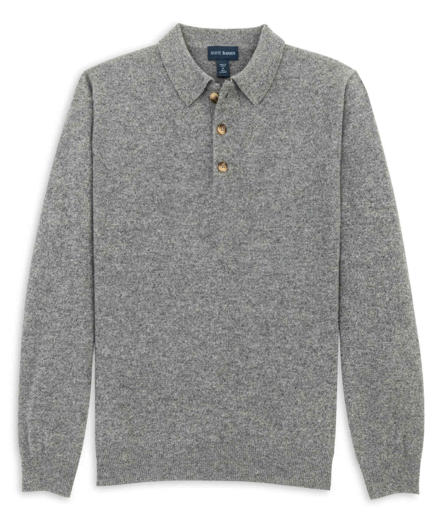 Fine Gauge Cashmere Polo Sweater