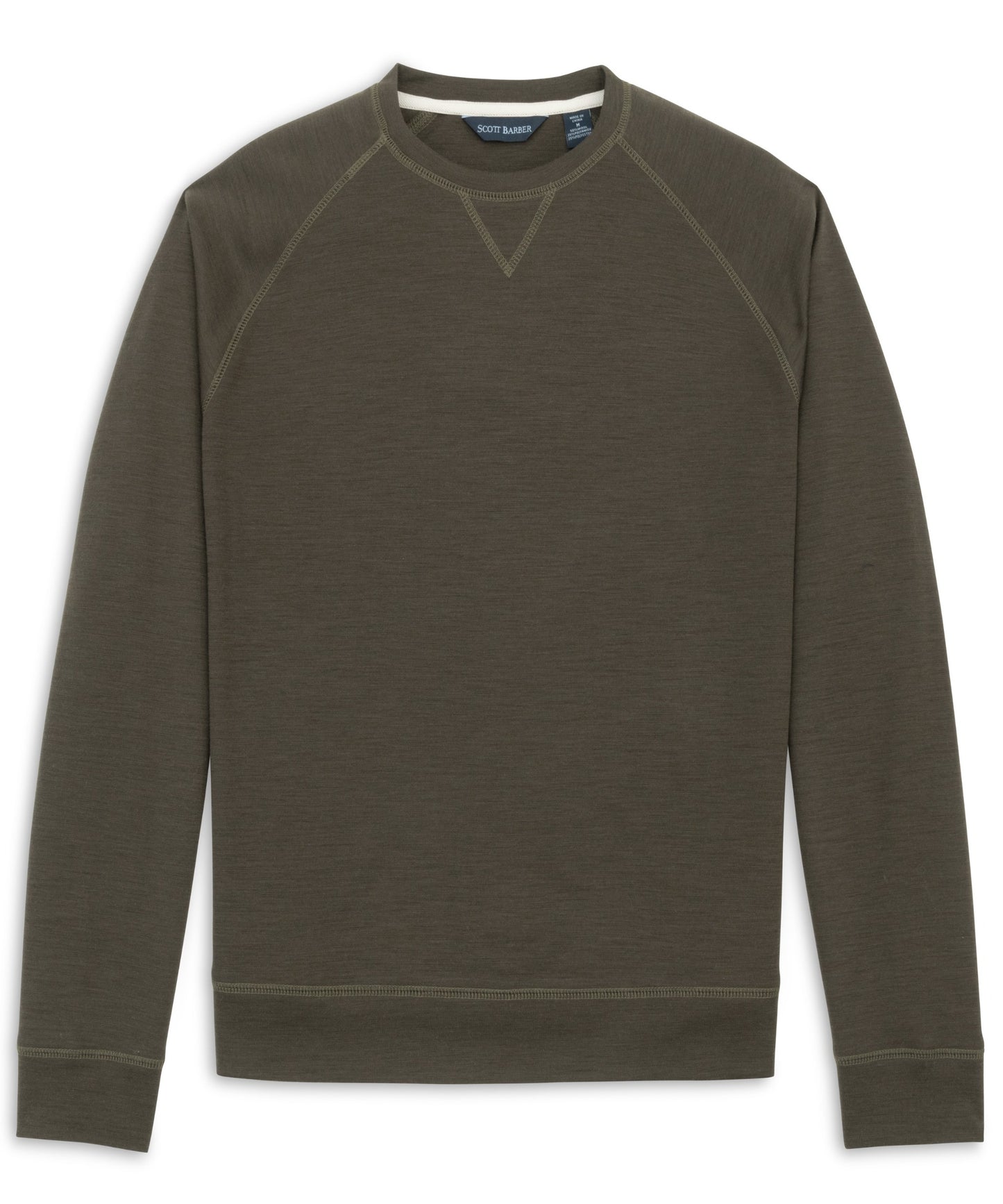 Stretch Wool Blend Crew