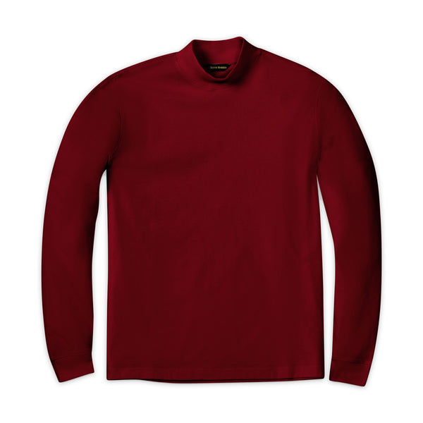 Pima Mock Turtleneck, Burgundy