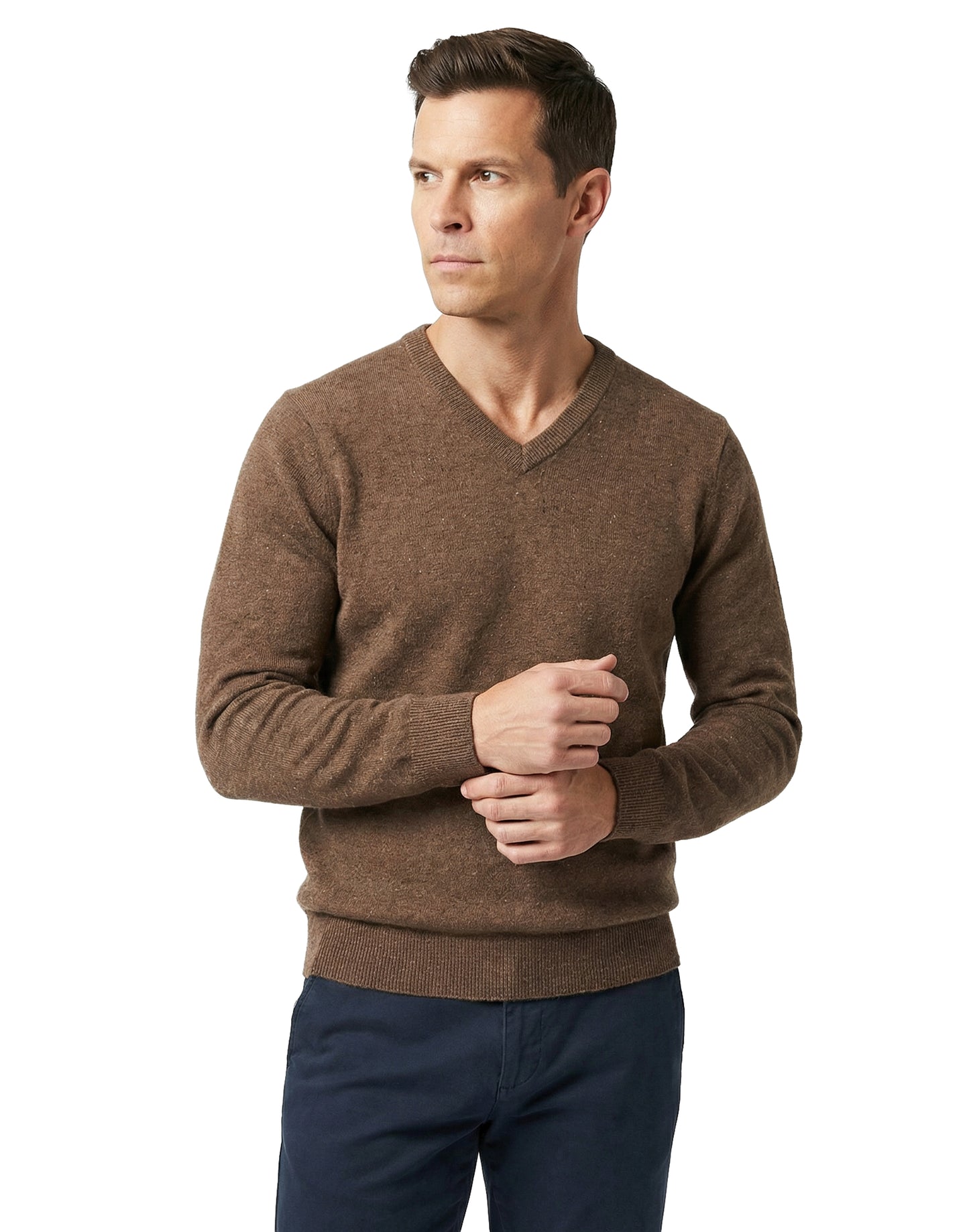 Cashmere Donegal Vee Neck Sweater