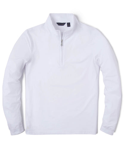 Tech Jersey Zip Mock, White - Scott Barber