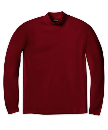 Pima Mock Turtleneck, Burgundy