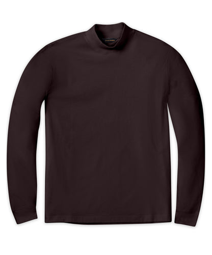 Pima Mock Turtleneck, Dark Chocolate