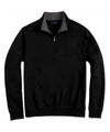 Pima Interlock Zip Mock, Black