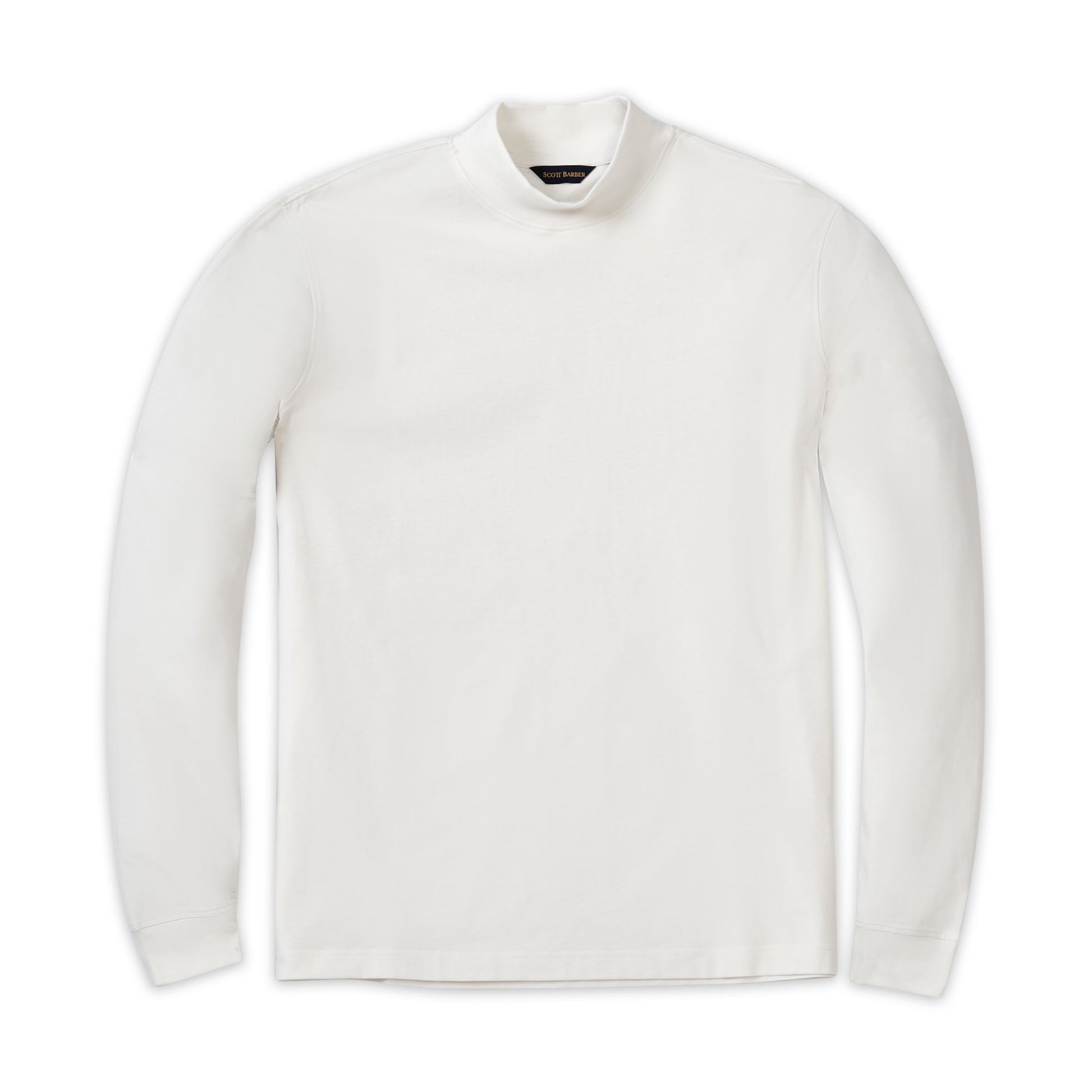 Pima Mock Turtleneck, Off White - Scott Barber