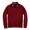 Pima Interlock Zip Mock, Burgundy - Scott Barber