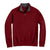 Pima Interlock Zip Mock, Burgundy