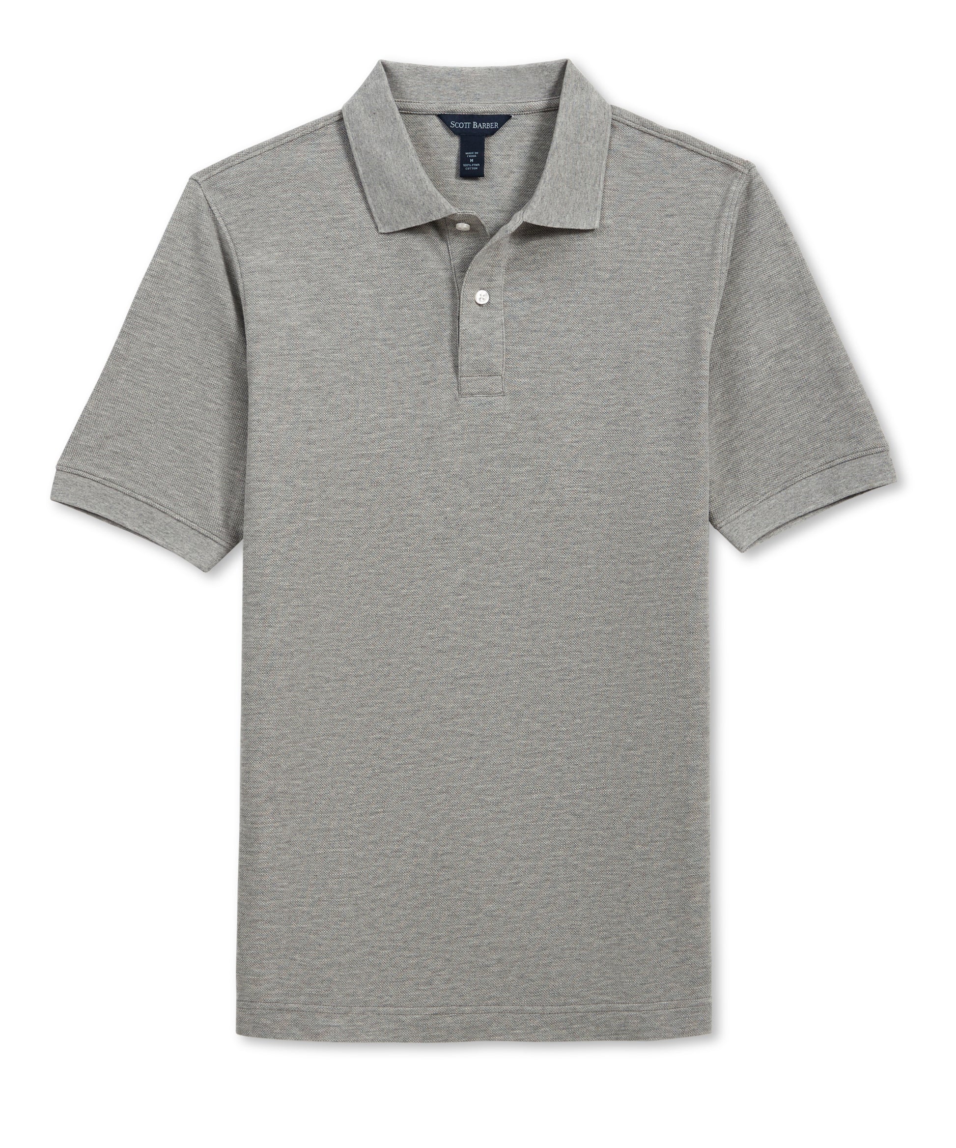 Pima Pique Polo, Grey Heather - Scott Barber