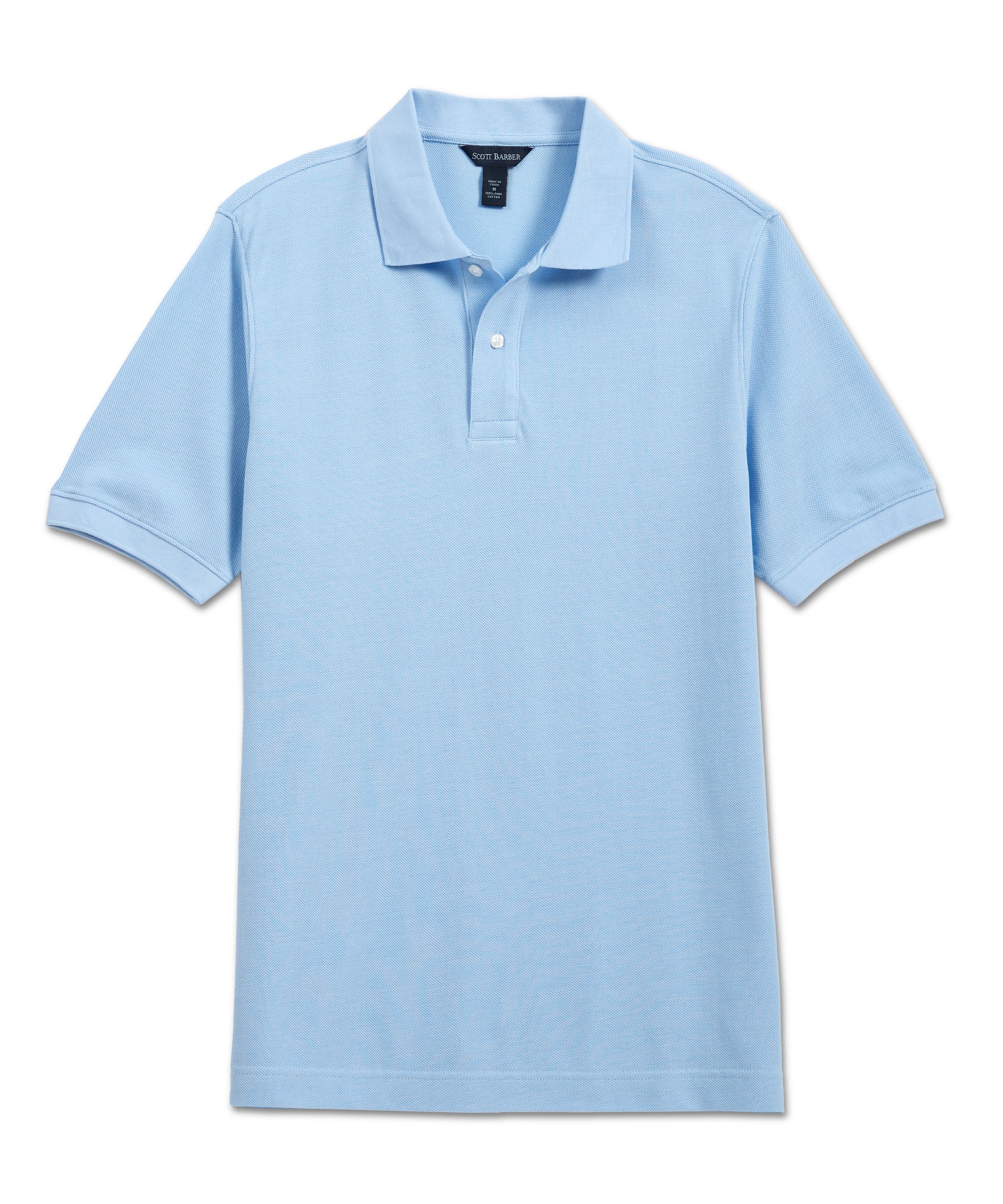 Pima Pique Polo, Sky Blue - Scott Barber