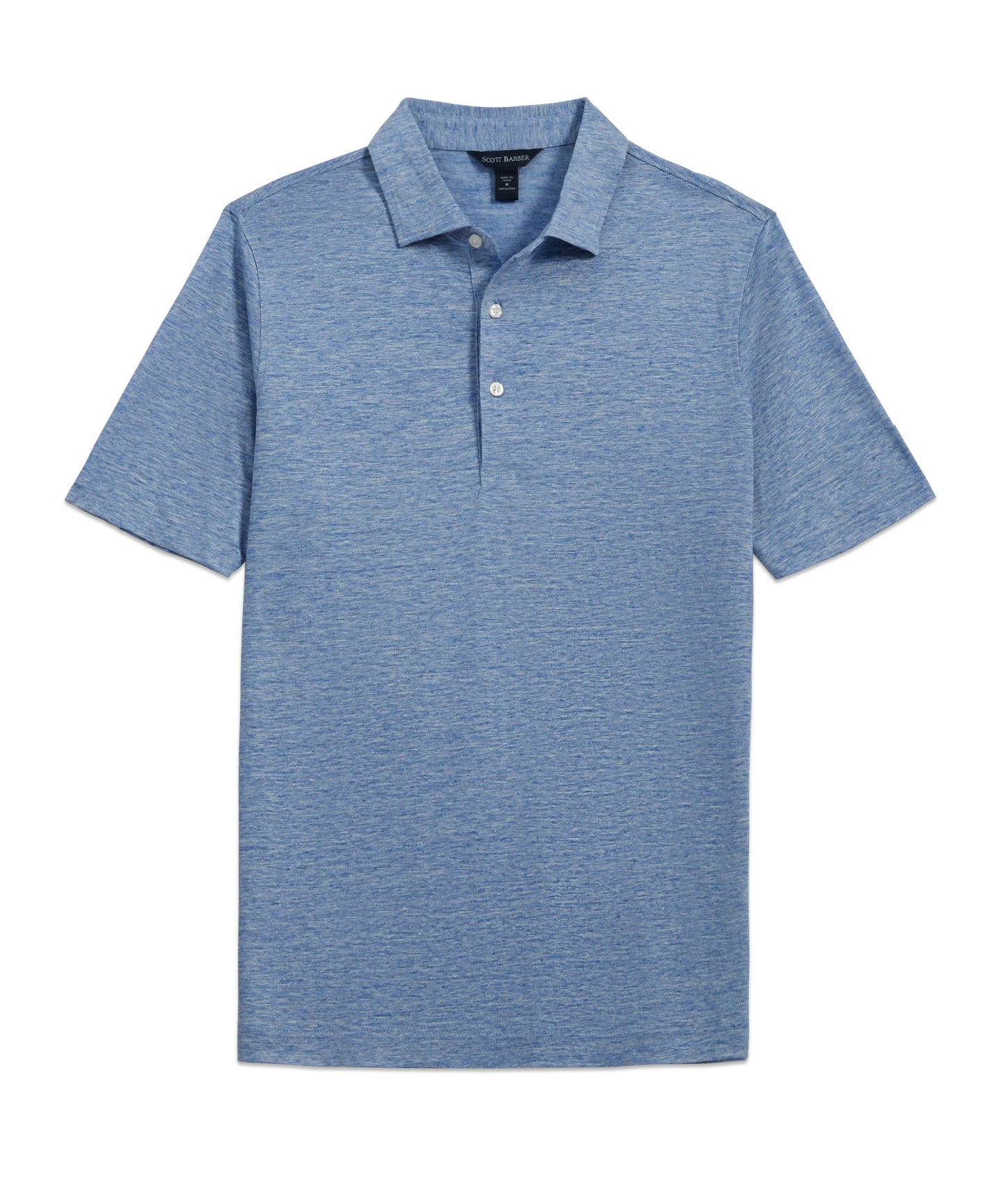 Linen Mélange Polo, Sky - Scott Barber