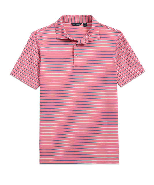 Shaded Stripe Tech Polo, Berry