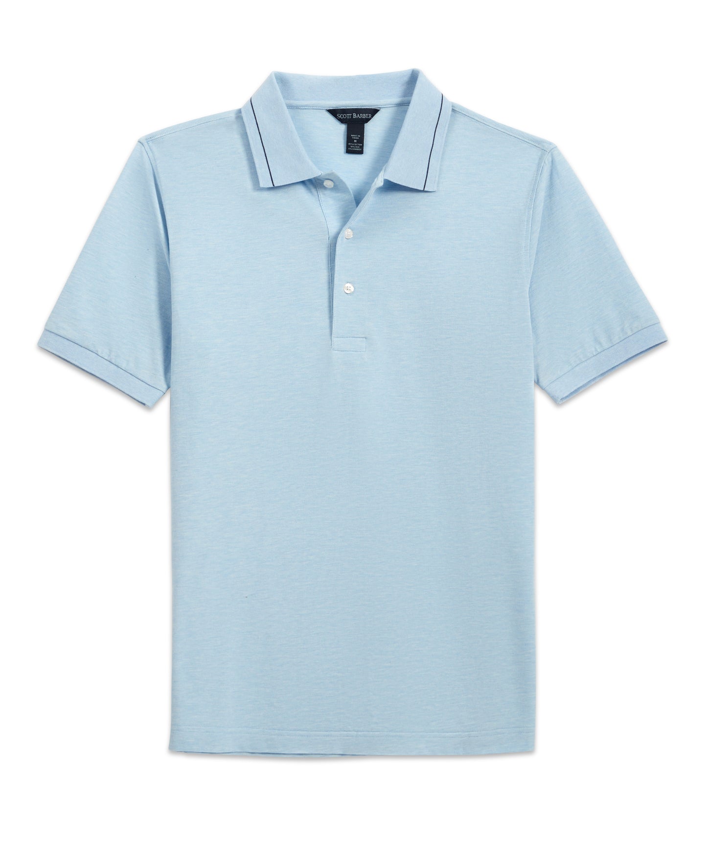 Pima/Silk Pique Polo, Sky Heather