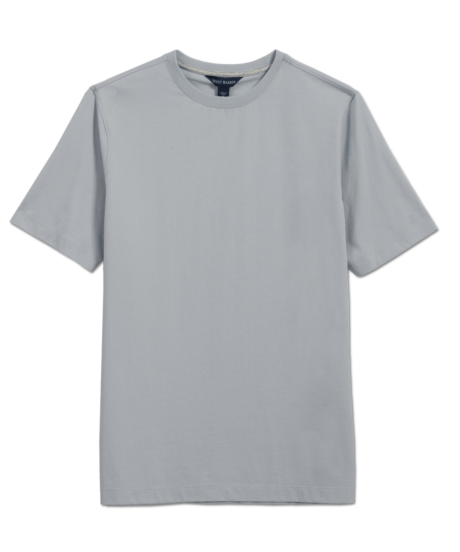 Pima Cotton Short Sleeve Crew Tee, Grey Heather - Scott Barber