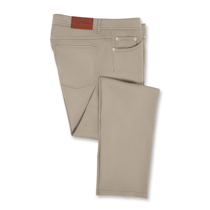 Sateen 5 Pocket Chino, Khaki - Scott Barber