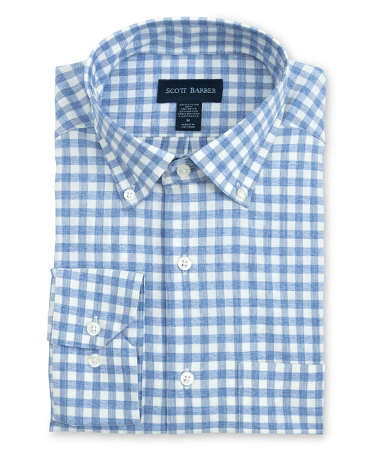 Soft Performance Melange Gingham, Blue