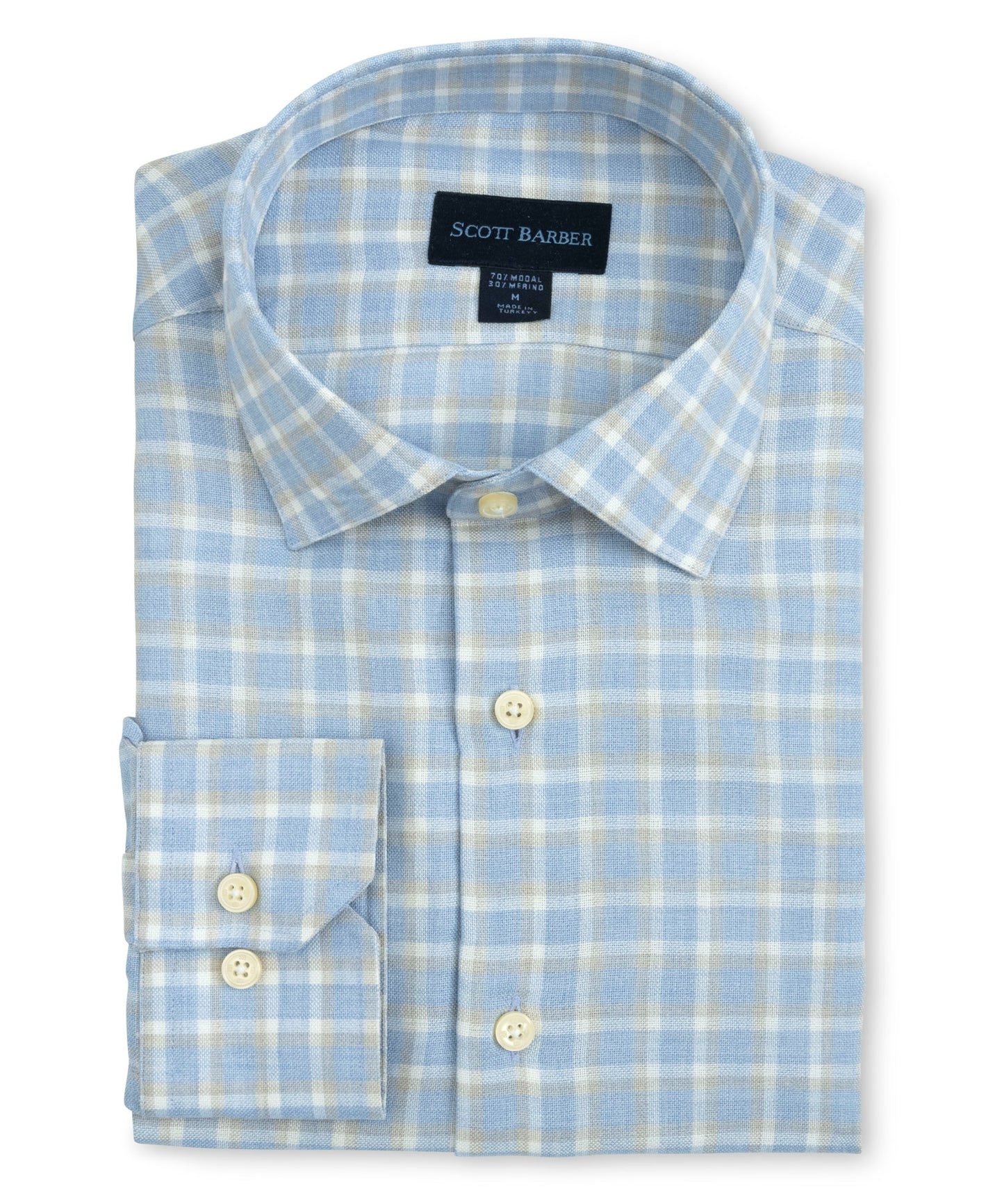 Modal/Merino Heathered Plaid, Sky