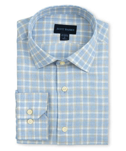 Modal/Merino Heathered Plaid, Sky