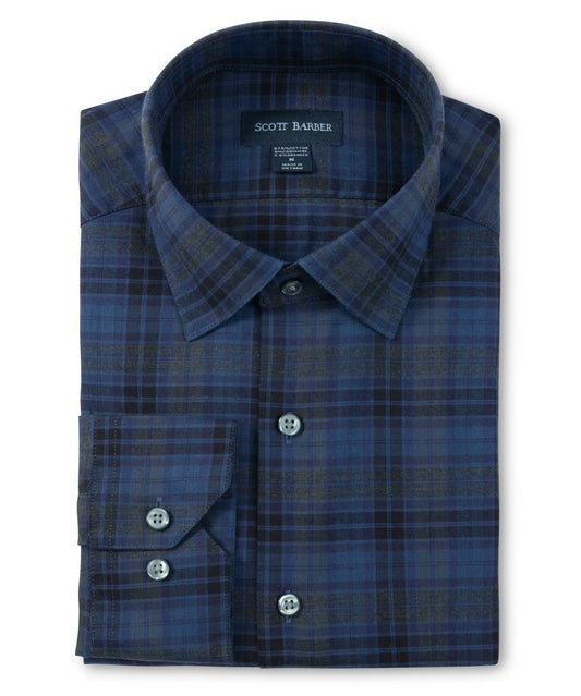 Cotton/Cashmere Plaid, Navy