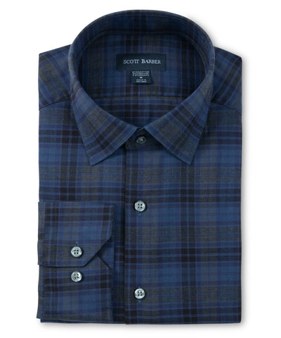 Cotton/Cashmere Plaid, Navy