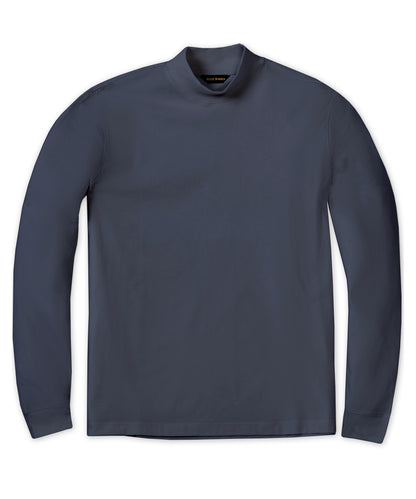 Pima Mock Turtleneck, Indigo