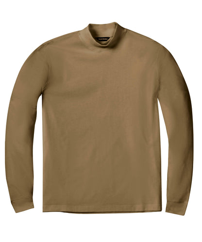 Pima Interlock Mock Turtleneck