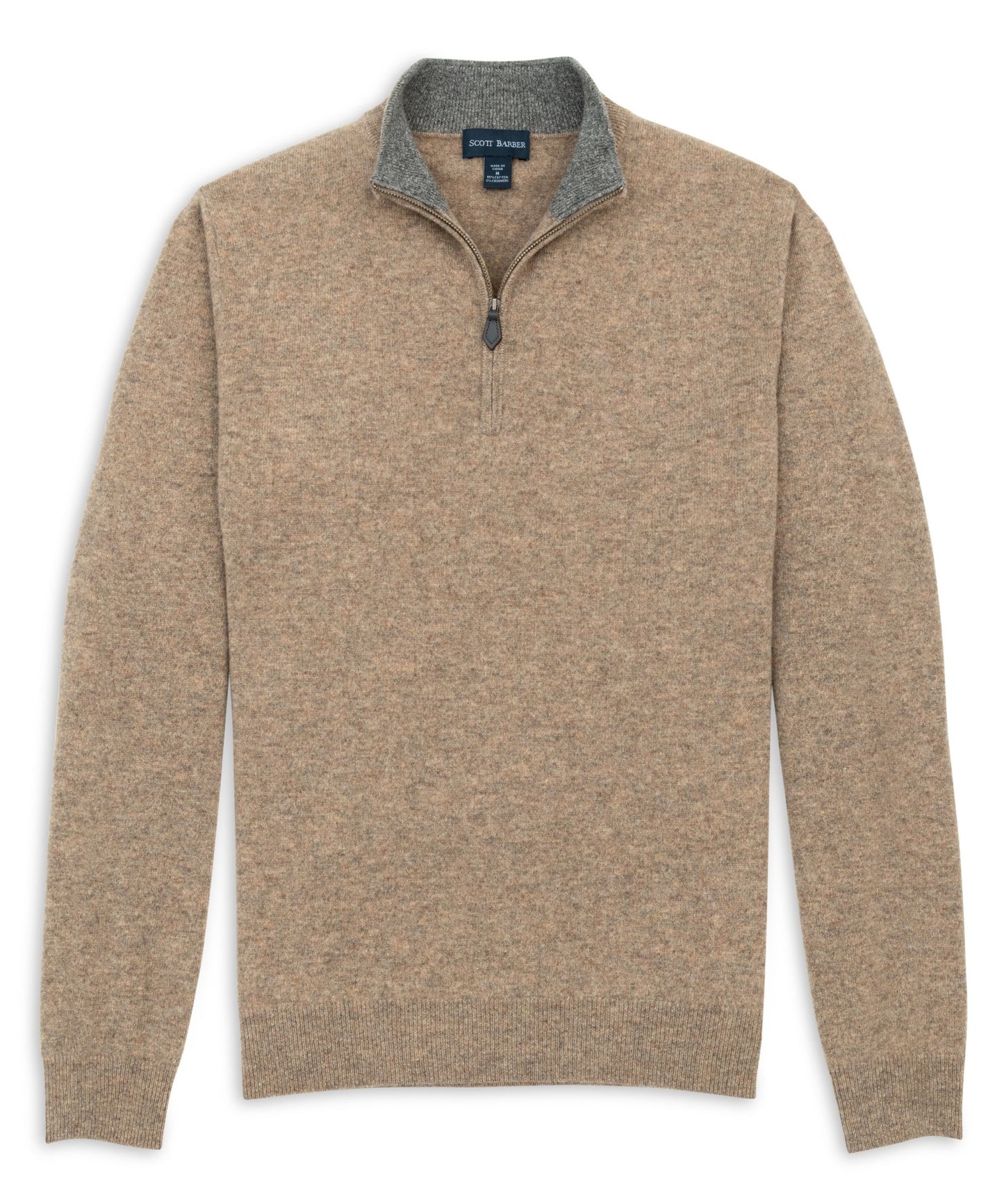 Fine Gauge Cashmere Zip Mock Sweater