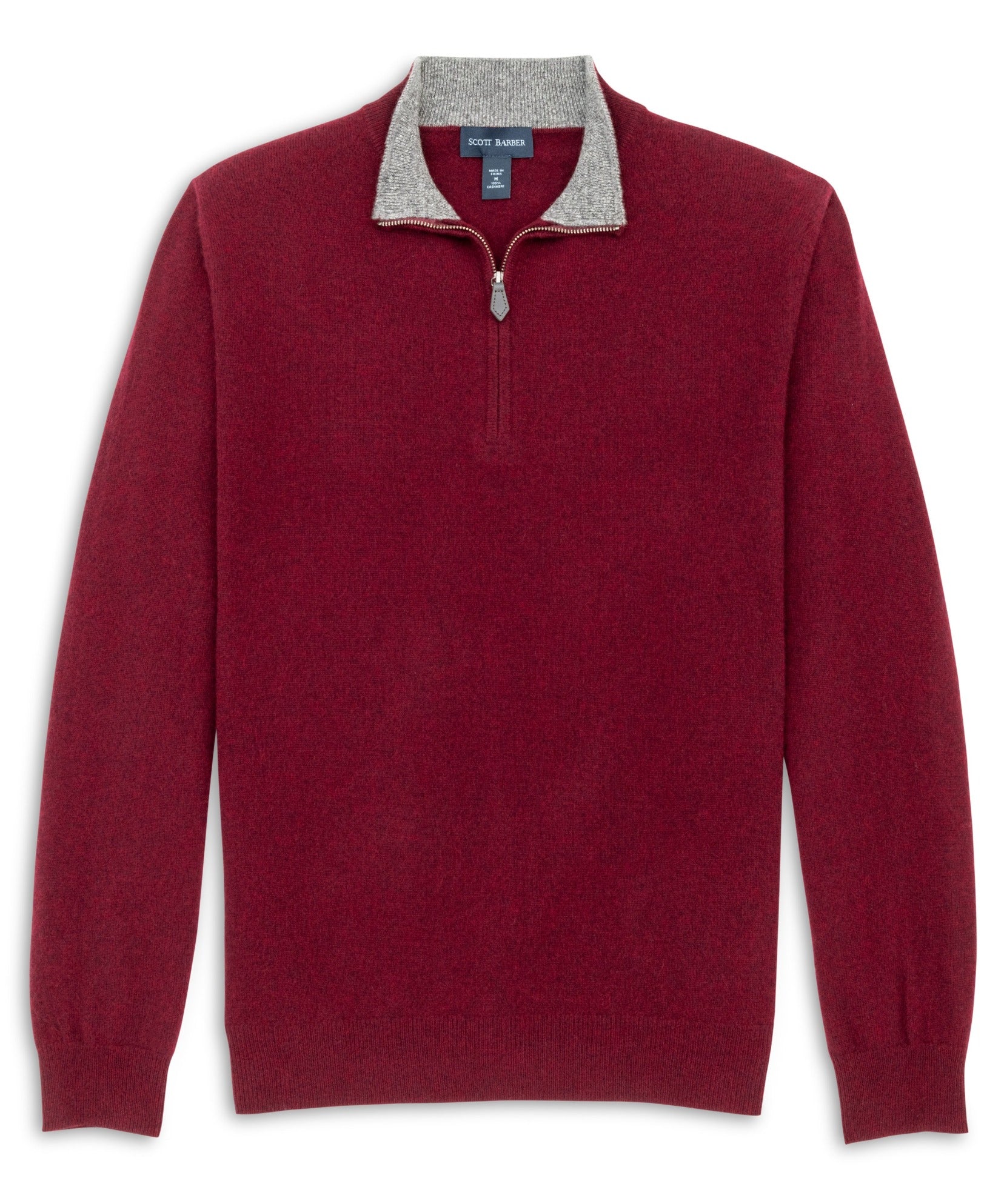 Fine Gauge Cashmere Zip Mock Sweater - Scott Barber