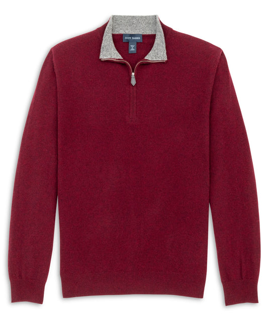 Fine Gauge Cashmere Zip Mock Sweater