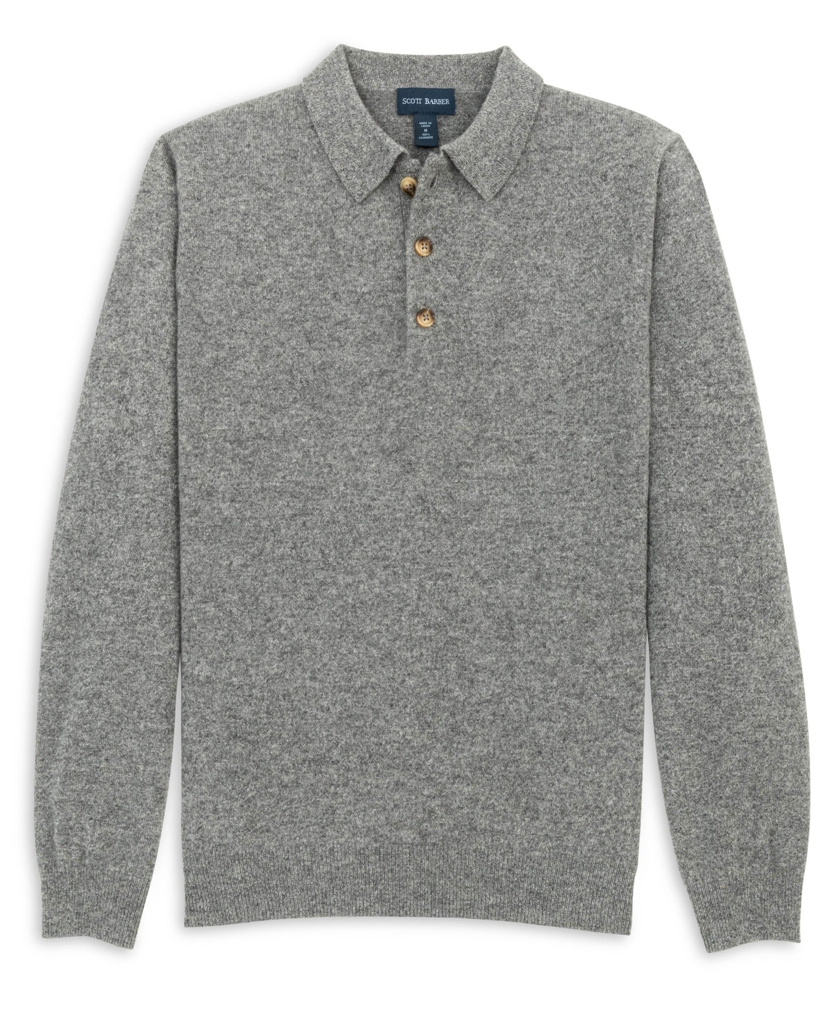 Fine Gauge Cashmere Polo Sweater - Scott Barber