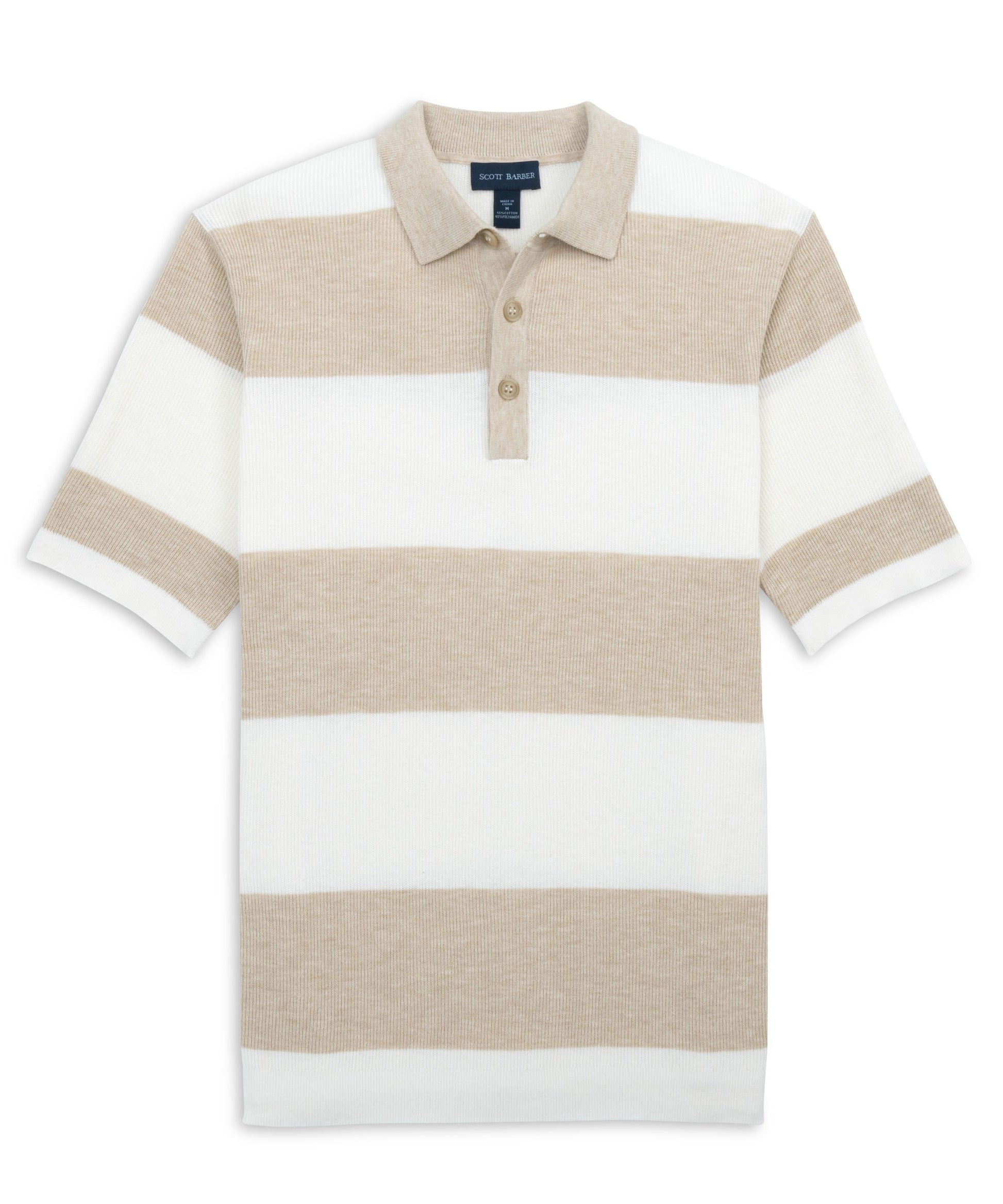 Ribbed Knit Polo - Scott Barber