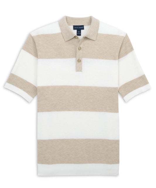 Ribbed Knit Polo - Scott Barber