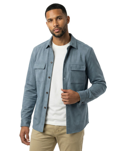 Micro Suede Stretch Shirt Jacket