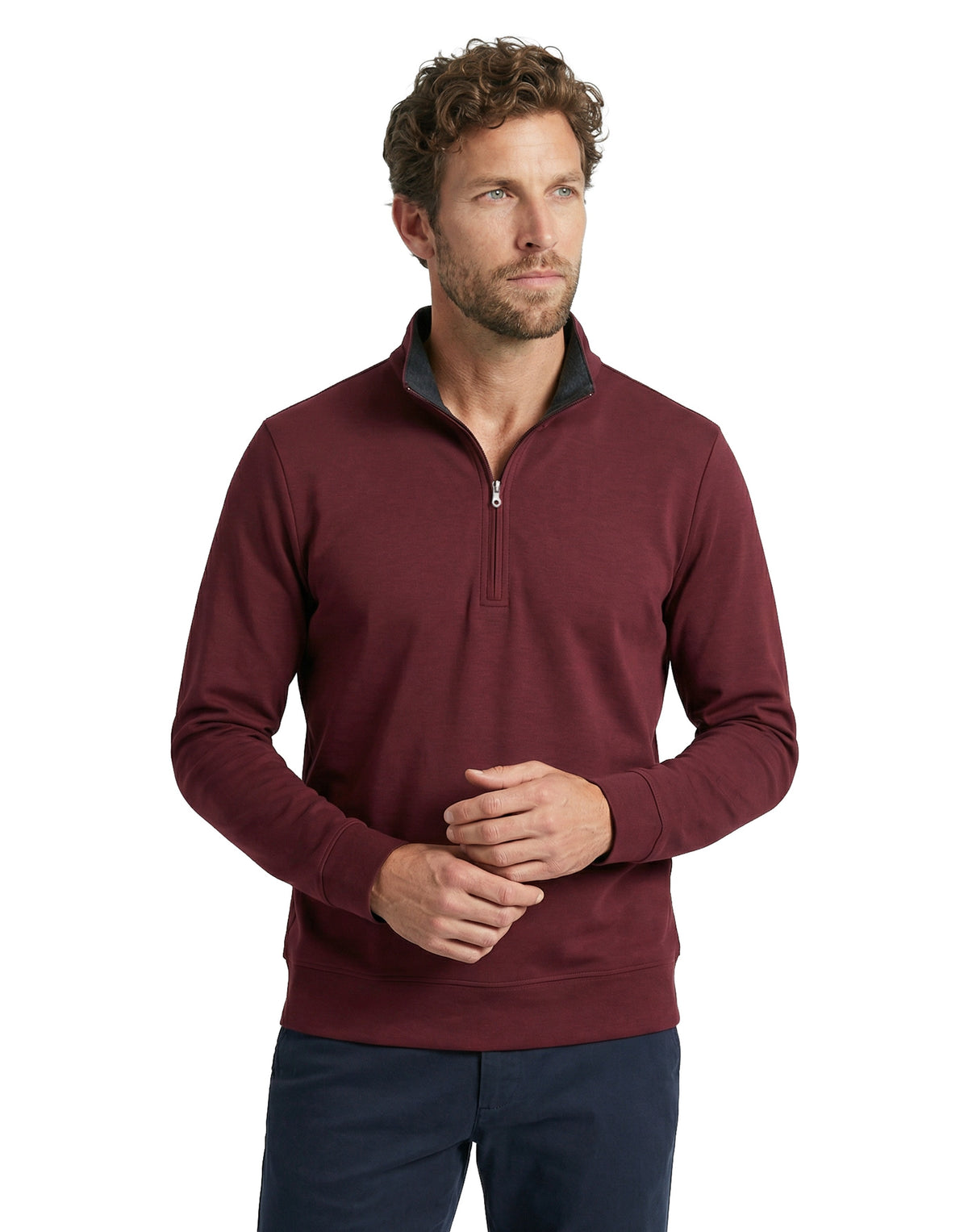 Pima Interlock 1/4 Zip Mock