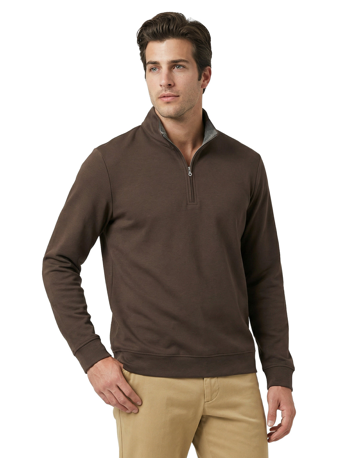 Pima Interlock 1/4 Zip Mock