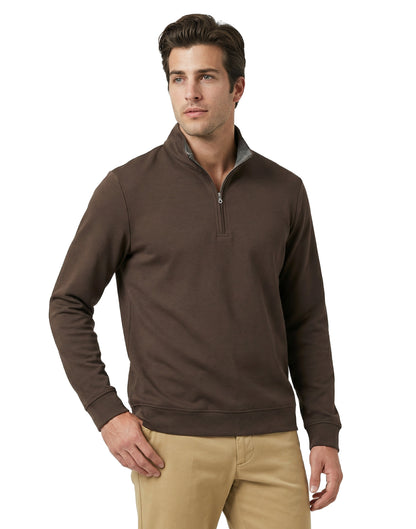 Pima Interlock 1/4 Zip Mock