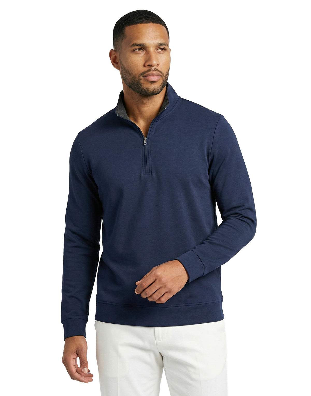 Pima Interlock 1/4 Zip Mock