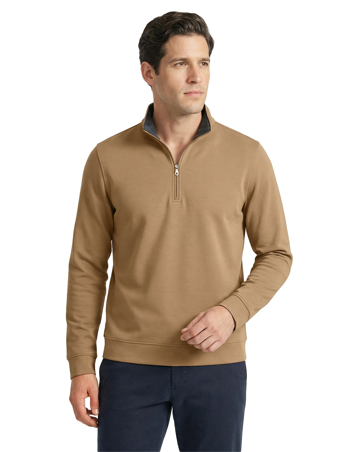 Pima Interlock 1/4 Zip Mock