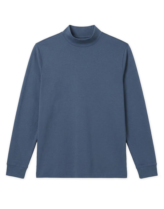 Pima Interlock Mock Turtleneck