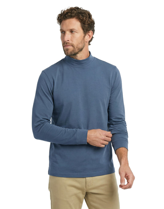 Pima Interlock Mock Turtleneck