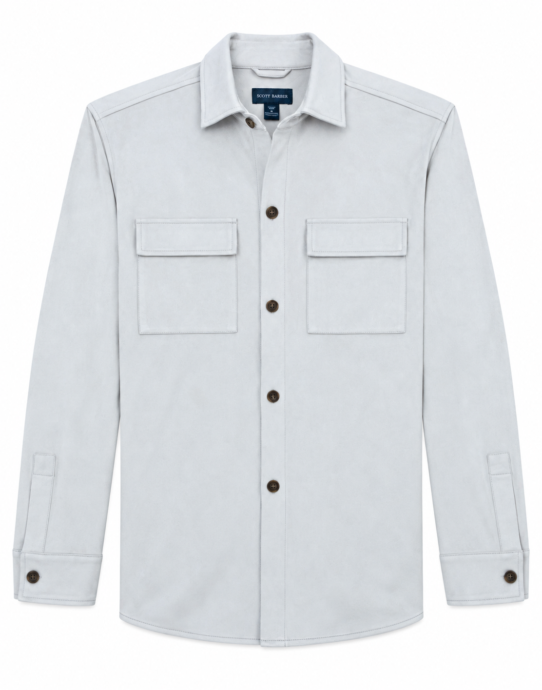 Micro Suede Stretch Shirt Jacket