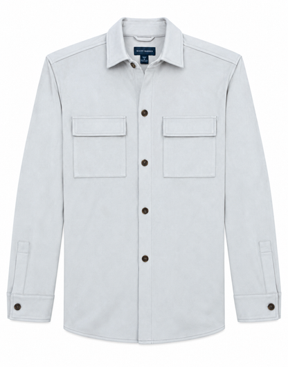 Micro Suede Stretch Shirt Jacket