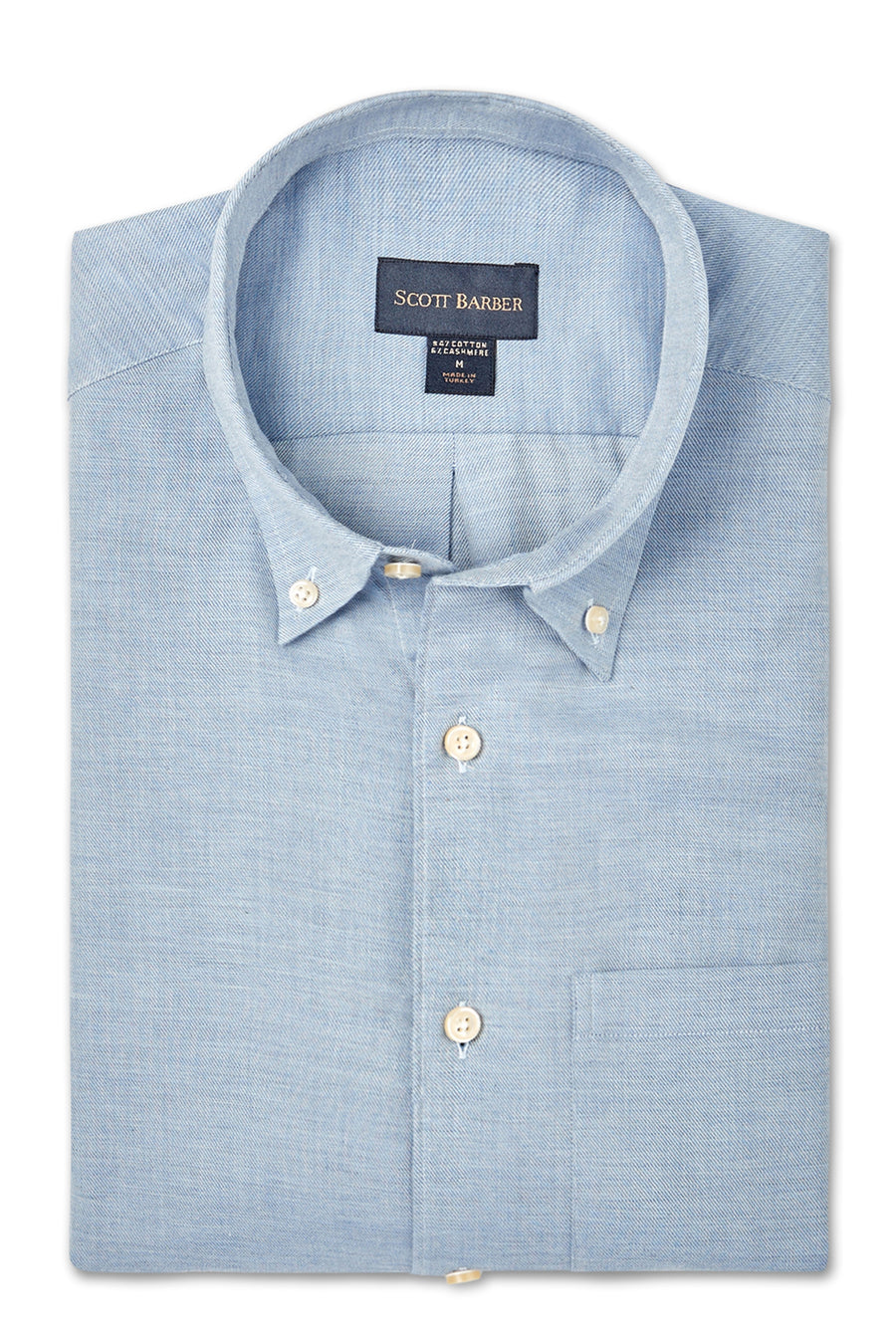 Cotton/Cashmere Solid Twill, Blue - Scott Barber