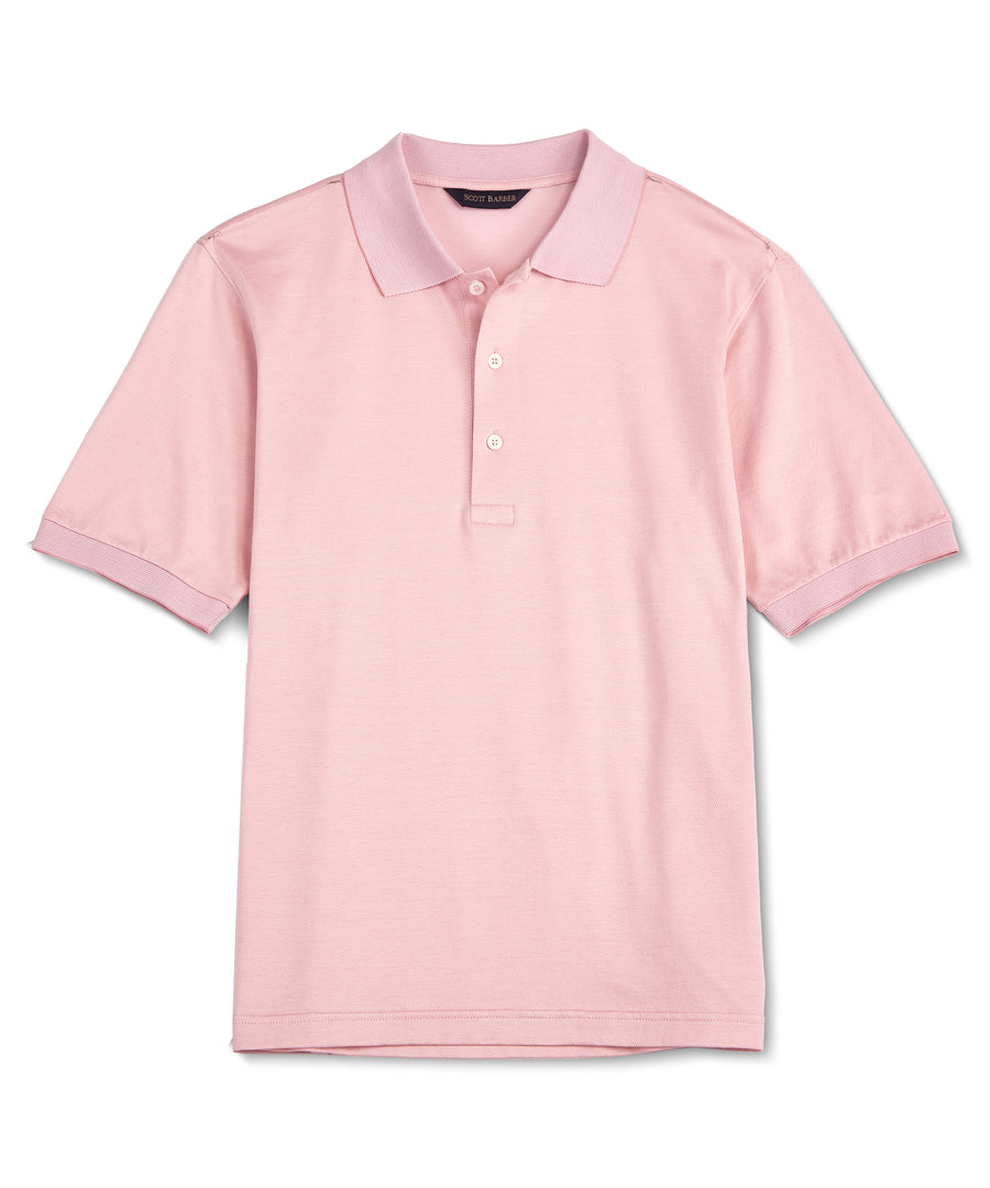 Twill Knit Jersey Polo, Pink